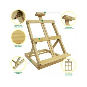 Fa festőállvány festéshez, 30,5 x 38/64 cm, állítható magasságú