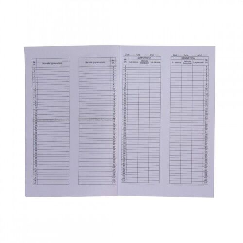 Jelenléti ív, A4-es formátum, elülső és hátsó nyomtatott lapok 142948589