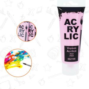 Vopsea acrilica roz, consistenta cremoasa, miros slab, tub 75 ml 142948796 - Akrilfesték