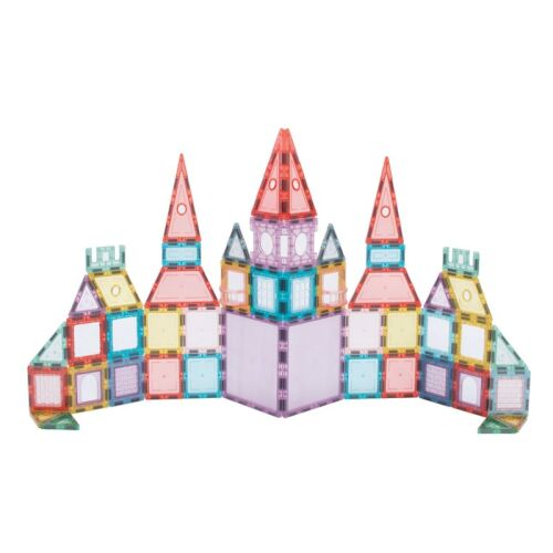 Set magnetic de construcție castel, 66 piese, plastic transparent