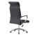 Fekete ergonomikus irodai szék króm talppal és karfákkal, hátulnézet
