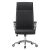 Fekete ergonomikus irodai szék króm talppal, elölnézet