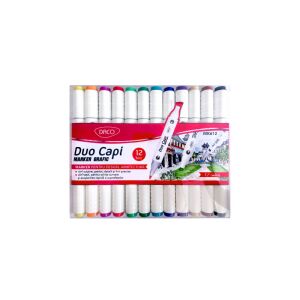 12 darabos grafikus filctollkészlet, tervezéshez és építészethez, vízálló tintával, dupla hegyű (1 mm és 6,5 mm)