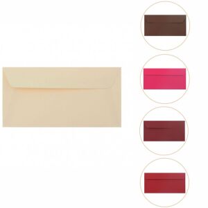 Plicuri DL siliconice, set 25 bucati, diverse culori, 11 x 22 cm Rosu