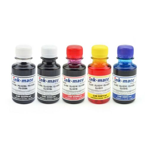 Ink-mate Canon Utántöltő Tinta Készlet - Fekete, Cián, Magenta, Sárga, Pigment Fekete