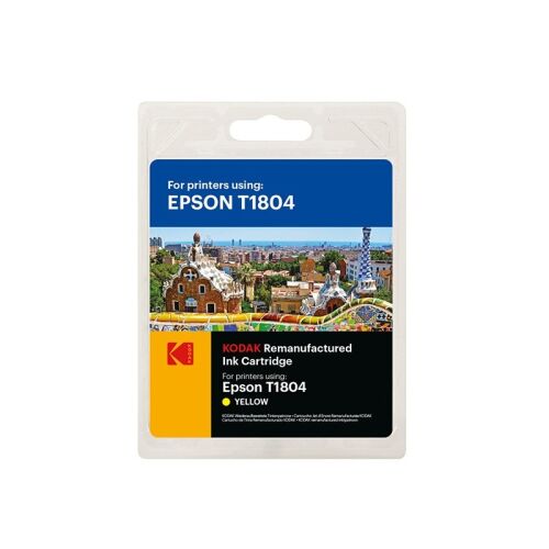 Eredeti Kodak tintapatron, Epson T1804 kompatibilis, sárga, 12 ml, prémium Kodak