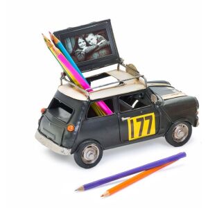 Autómodell, testreszabható, fotó 7x5cm, fém szerkezet, 23x11,5x13,5 cm Fekete