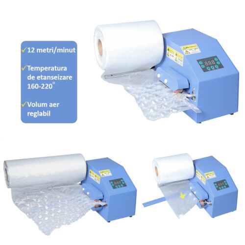 Buborékfóliázó gép, 12 méter/perc, 200 W, állítható sebesség és levegőmennyiség 142950454