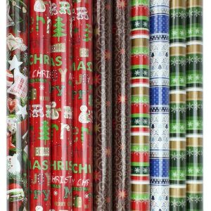 Dekoratív karácsonyi ajándékcsomagoló papír, 200x70 cm 142951091 - Csomagolópapír