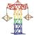 Komplex mágneses rudak és golyók szerkezet