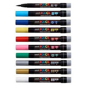 Festékfilc, ecsetvég, akvarell hatás, több felületre, ezüst 142951907 - Posca