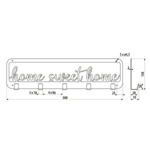 Breloczek 2072 Wzór Home Sweet Home 142959536 - Ząb