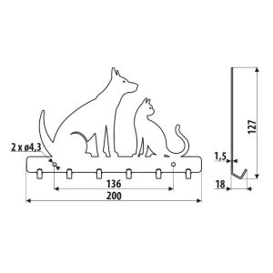 Kleiderbügel Schlüsselhalter 2078 Haustiermuster 142959535 - Haken