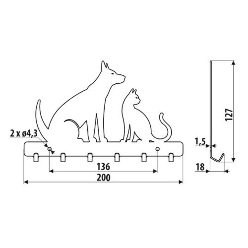 Kleiderbügel Schlüsselhalter 2078 Haustiermuster 142959535