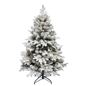 HOME KMF8LED210 210cm Ośnieżona Sztuczna Choinka z 350 Ciepłobiałymi Diodami LED - Sztuczna sosna i choinka