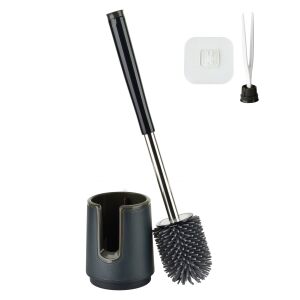 WC Kefe - Fekete, 10x41cm, TPR Anyagú, Higiénikus 142980863 - WC kefe & tartó