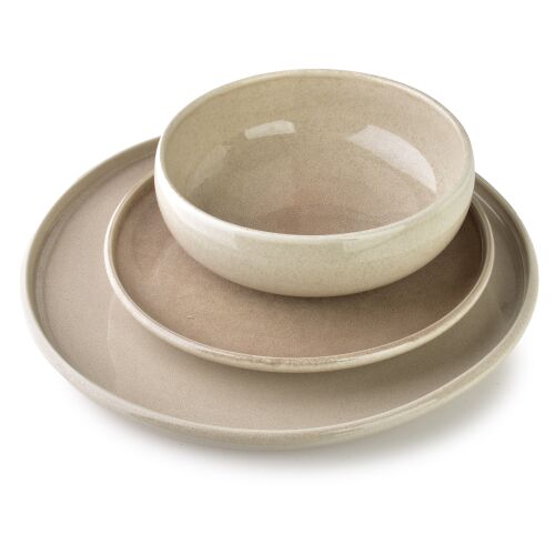 BASIC NATURE desszerttál 21x21cm, bézs porcelán 142981307