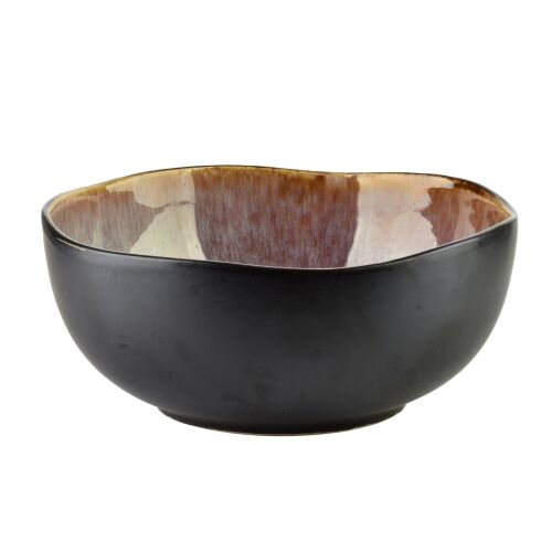 BASIC NATURE Zöldségleves tál 750ml, 16,5x16,5x7cm, fekete porcelán