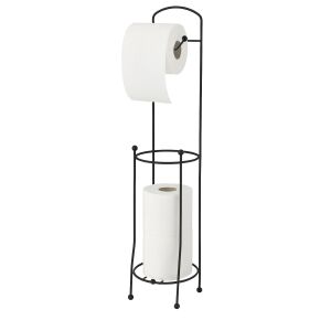 BASIC NATURE DEA BLACK Toalettpapír Tartó 15,7x15,7x66 cm