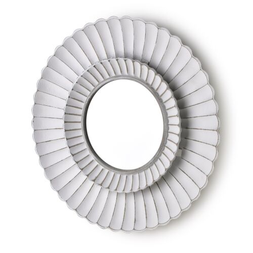 BASIC NATURE Dekoratív Tükör 50x50 cm - Elegáns Fehér MDF Keret 142981593