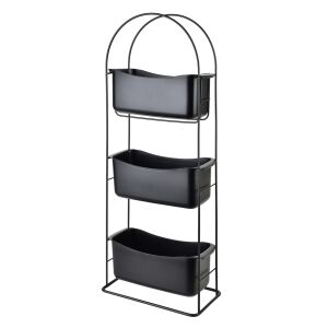 DEA BLACK BASIC NATURE - Háromszintes polc 27,5x13x73 cm