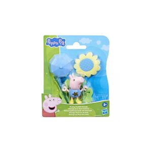 Hasbro Świnka Peppa George Błotniste Kałuże Przyjaciele Figurka z Parasolem i Słonecznikiem - Figura, DIY, Pojazd zdalnie sterowany, Deskorolka elektryczna, Zabawkowy karabin, nabój, Samochód do gier, Autostrada i parking i Figurka bajkowego bohatera