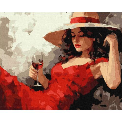 Maľba podľa čísiel dievča s klobúkom - 40 x 50 cm 142985520