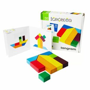 Logická hra Igroteco Tangram 8-dielna s balením a príkladmi puzzle - Logické hry