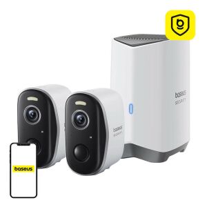 Baseus N1 Plus 2K WiFi Okos Kamera Rendszer (1x bázis / 2x kompakt kamera) 142990506 - Baseus