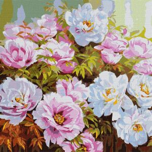 Ideyka Festés számok szerint Pünkösdi rózsák - 50 x 50 cm 142991014 - Ideyka