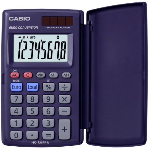 Casio HS-8VERA Euro Kalkulátoros Zsebszámológép - Kék 142991627 - Számológép