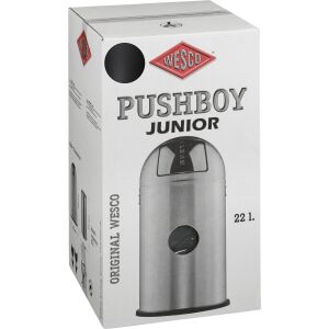 WESCO Pushboy Junior 22 literes nyomófedeles fém szemetes - Matt grafit