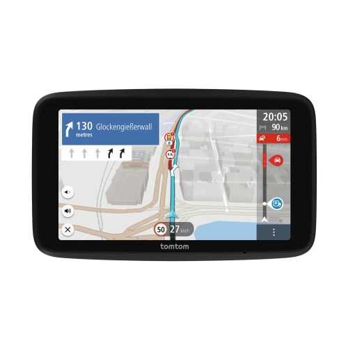 TomTom Go Professional 5" kamionos GPS navigáció részletes térképnézettel fehér háttérrel.