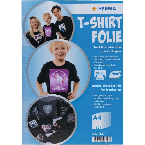 Herma T-Shirt A4 Textilre Vasalható Fólia Sötét Színű Textilekhez - (10 db / csomag) 142992823