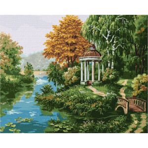 Ideyka: Maľovanie podľa čísel, pavilón na brehu rieky - 40 x 50 cm 142992877 - Súpravy na maľovanie podľa čísel