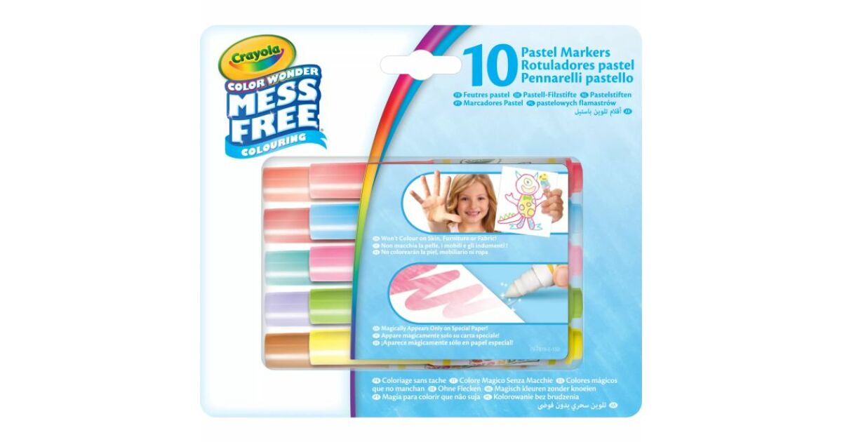 Crayola Color Wonder: Мини маркери в пастелни цветове - 10 бр. 142994033