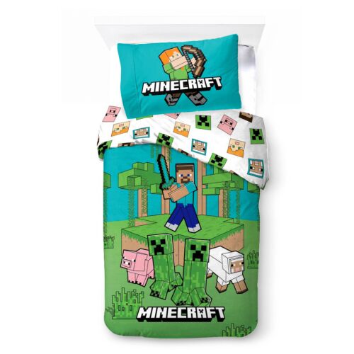 Minecraft Jungle Explore ágyneműhuzat garnitúra, 140x200cm paplanhuzat és 70x90cm párnahuzat
