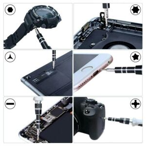 115 darabos precíziós szerszámkészlet, TORX kulcsok, cserélhető fejek, tárolódoboz