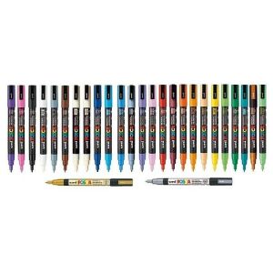 Marker cu vopsea, diverse suprafete, varf rotund, scriere 0.9-1.3 mm Verde 143003089 - Posca Pixuri