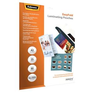 PUNGI PENTRU LAMINATOR EASYFOLD/A3 80 25 BUC 5602001 FELLOWES 143003540 - Laminatoare, folii
