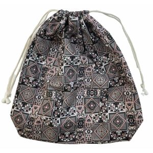 MK Bea Nagy cipós zsák – barnás-rózsaszín geometriai mintával 143012645 - Bevásárlóháló, rendező táska