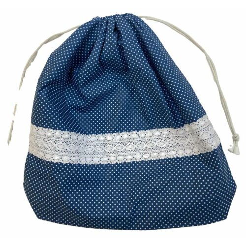 MK Bea Nagy cipós zsák – kék pöttyös csipkebetéttel 143012651