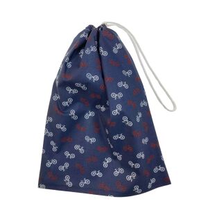 MK Bea Behúzós kenyeres zsák – kék alapon biciklis mintával 143012702 - Bevásárlóháló, rendező táska