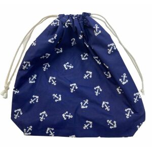 MK Bea Nagy cipós zsák – sötétkék alapon fehér horgony mintával 143012733 - Bevásárlóháló, rendező táska