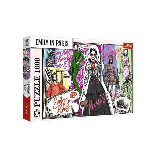 Trefl 1000 dielikov puzzle - Emily v Paríži - Módna inšpirácia. Obrázok krabice.