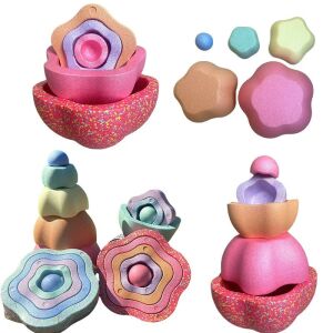 Érzékszervi egyensúlyozó játék, Flippy, lépőkövek típusú, 5 darab, hab, mozgáshoz, ugráláshoz, fogáshoz, átmérő 28 cm, 4. modell, többszínű