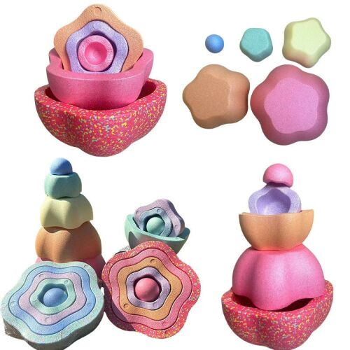 Érzékszervi egyensúlyozó játék, Flippy, lépőkövek típusú, 5 darab, hab, mozgáshoz, ugráláshoz, fogáshoz, átmérő 28 cm, 4. modell, többszínű 143612550