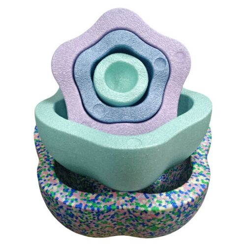 Érzékszervi egyensúlyozó játék, Flippy, lépőkövek típusú, 5 darab, hab, mozgáshoz, ugráláshoz, fogáshoz, átmérő 28 cm, 3. modell, többszínű 143048144