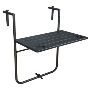 Összecsukható erkély asztal, fekete, UZOR