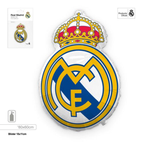 Real Madrid címer fólia lufi, 80x60 cm, hivatalos termék - Lufi